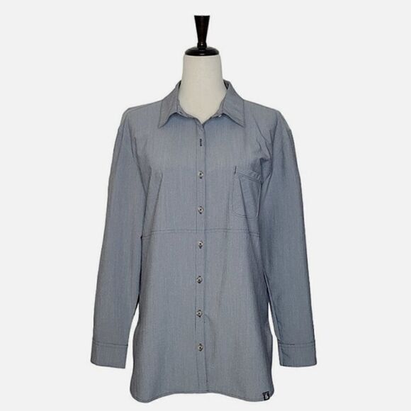The North Face Stevie Gray Woven Button Down Tunic Shirt  Size L - Picture 1 of 9
